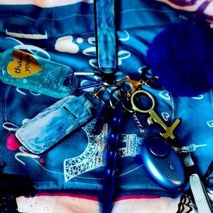 It is a blue keychain